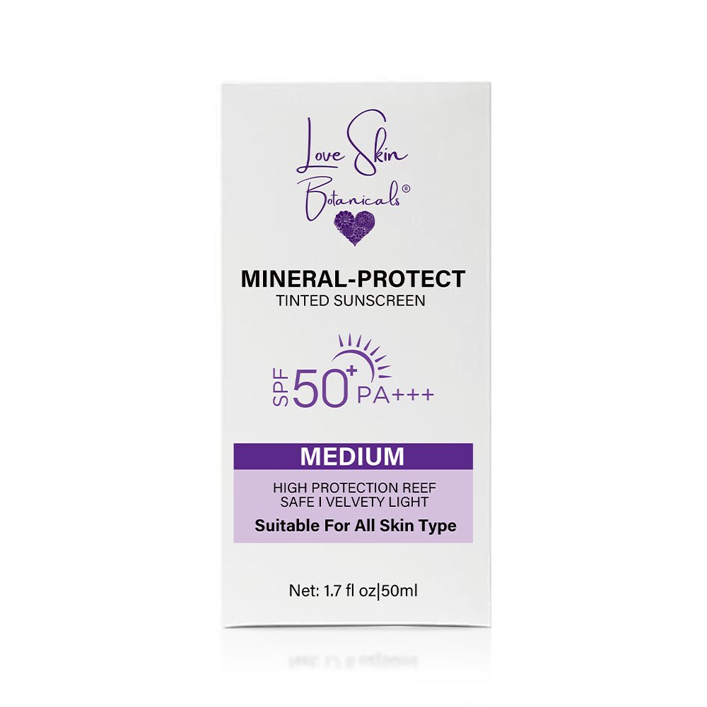 Mineral - Protect - Tinted Sunscreen Cream for Face - with Zinc & Titanium Dioxide SPF50 PA+++ - Love Skin Botanicals - Mineral - Protect - Tinted Sunscreen Cream for Face - with Zinc & Titanium Dioxide SPF50 PA+++ Love Skin Botanicals - 