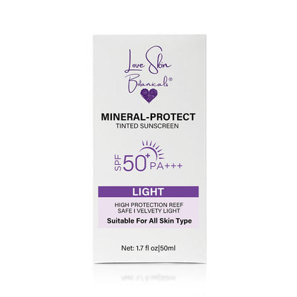 Mineral - Protect - Tinted Sunscreen Cream for Face - with Zinc & Titanium Dioxide SPF50 PA+++ - Love Skin Botanicals - Mineral - Protect - Tinted Sunscreen Cream for Face - with Zinc & Titanium Dioxide SPF50 PA+++ Love Skin Botanicals - 