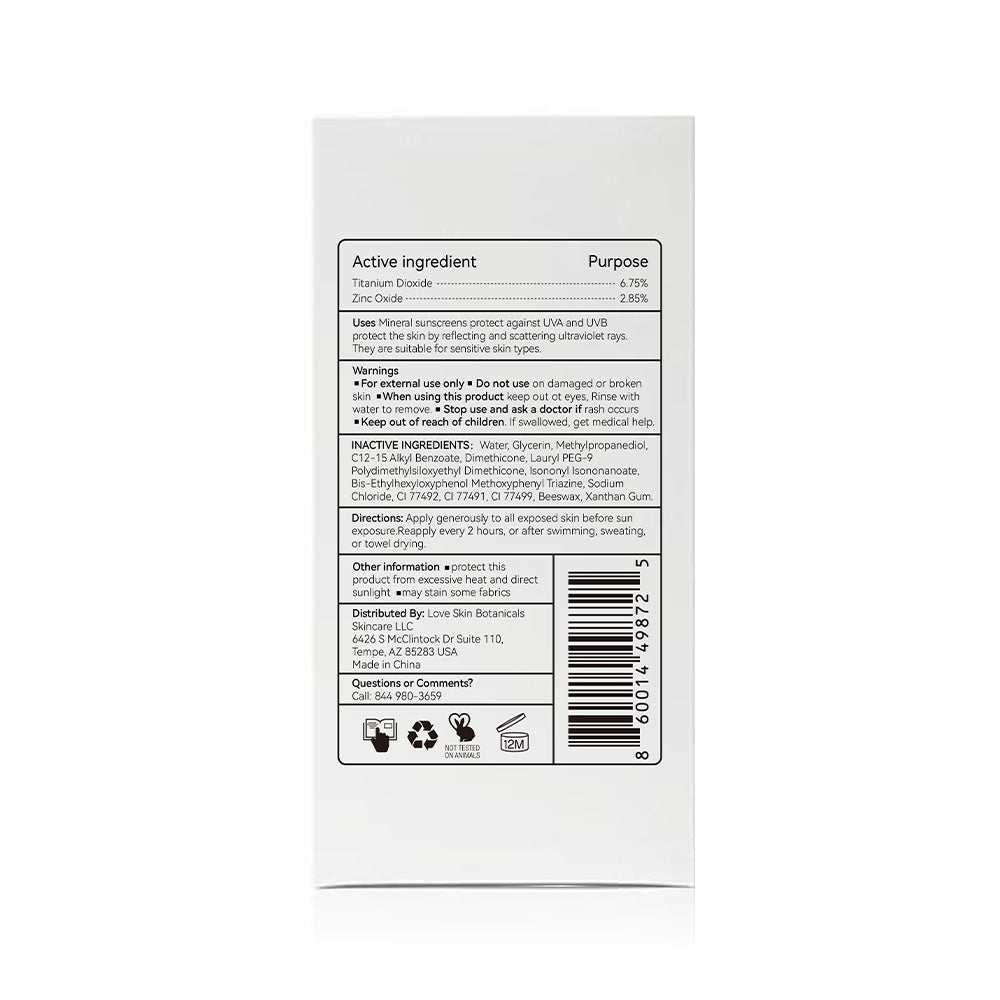 Mineral - Protect - Tinted Sunscreen Cream for Face - with Zinc & Titanium Dioxide SPF50 PA+++ - Love Skin Botanicals - Mineral - Protect - Tinted Sunscreen Cream for Face - with Zinc & Titanium Dioxide SPF50 PA+++ Love Skin Botanicals - 